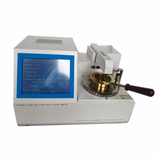 Tester del punto di infiammabilità dell'olio lubrificante a tazza aperta ASTM D92
